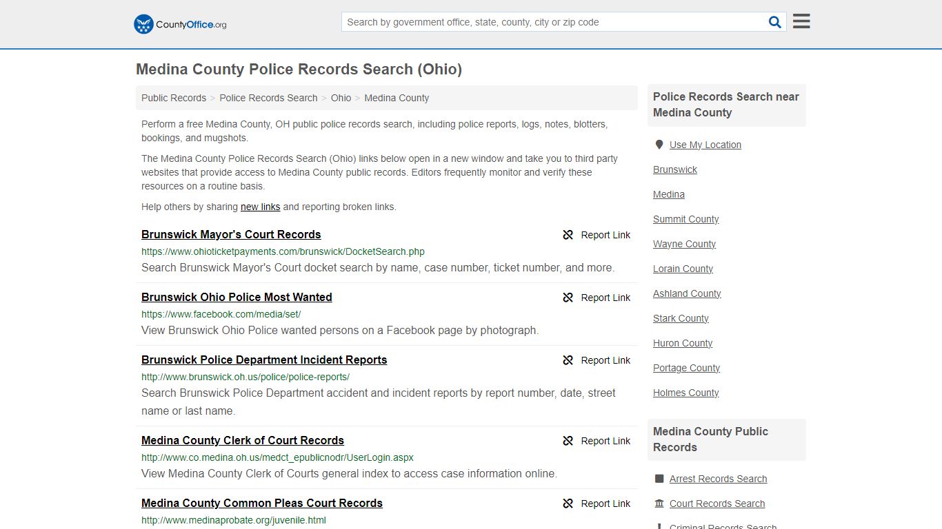 Police Records Search - Medina County, OH (Accidents & Arrest Records)